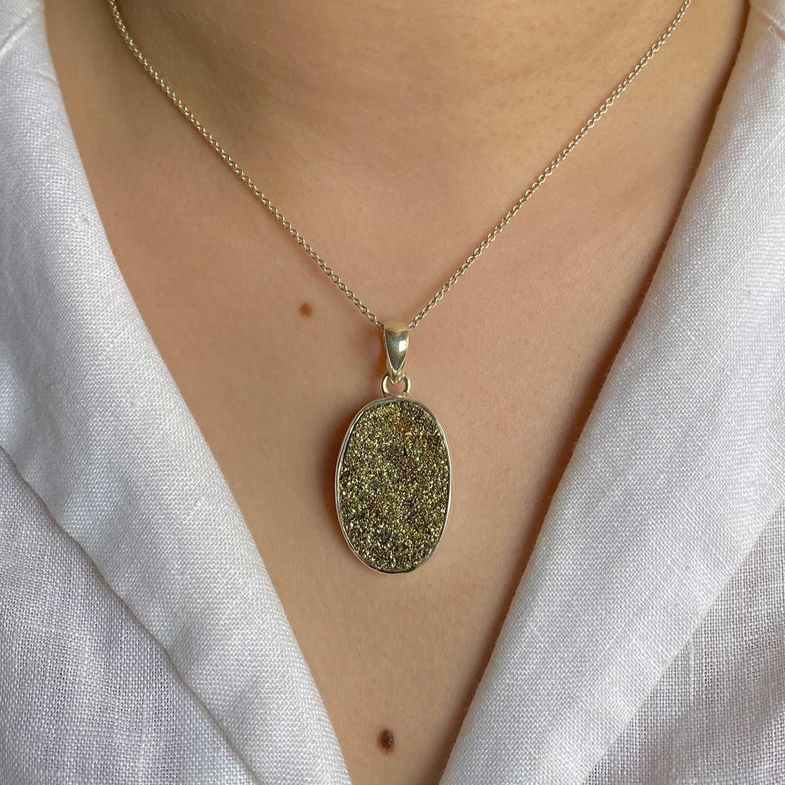 Spectropyrite Druzy Pendant-(SPD-P-18.)